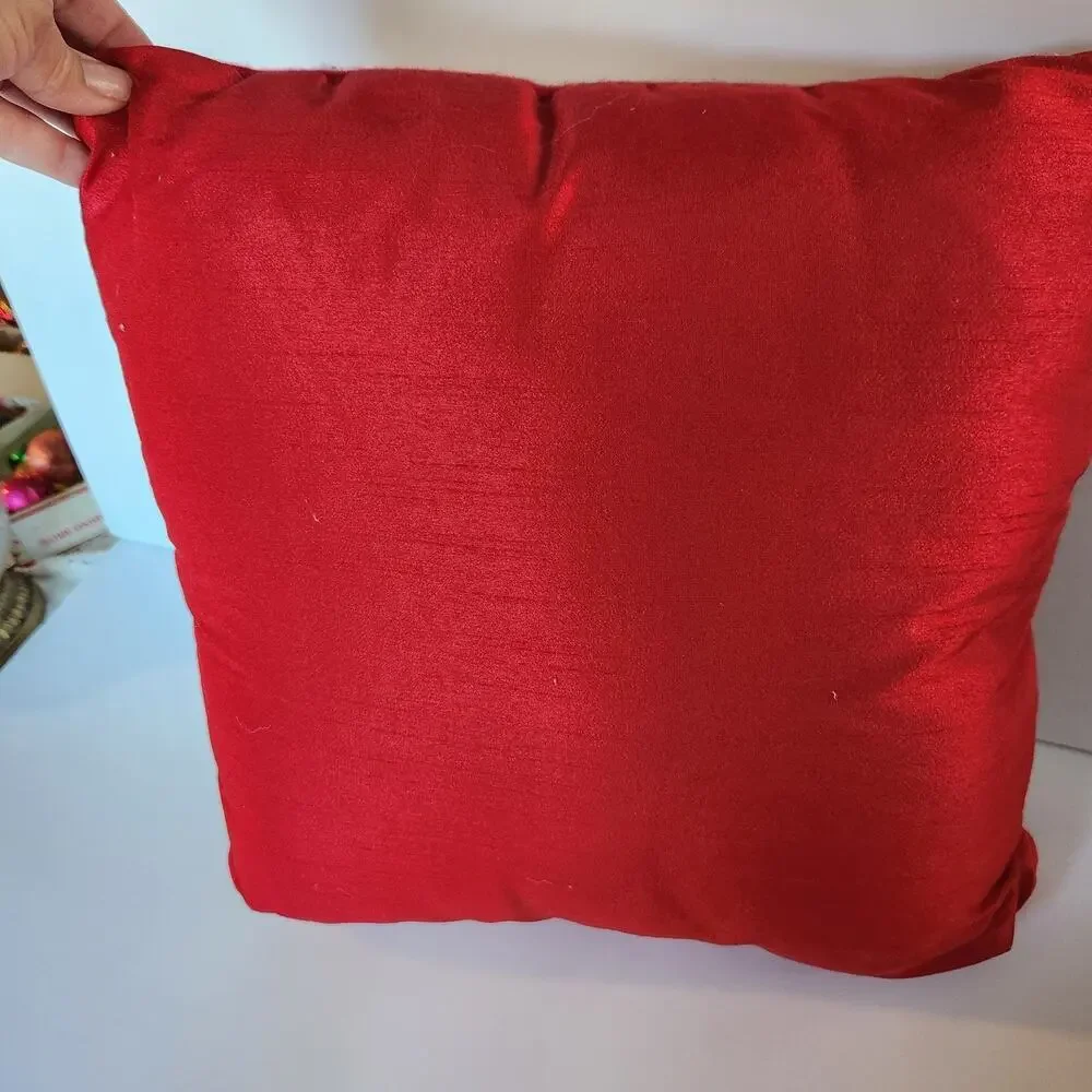 Scottie Dog Throw Pillow Scottish Terrier WOOL SILK VELVET Christmas Decor EUC!